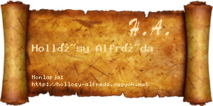 Hollósy Alfréda névjegykártya